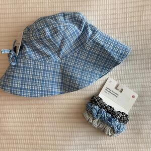 NWT Lululemon Seersucker Hat and Scrunchie Bundle - Pool Party/Black/Vapor